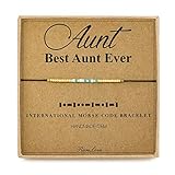 RareLove Best Aunt Ever Gifts Aunt Morse Code Beaded Bracelet Secret Message Jewelry Gift for Her, Waterproof Birthday for Aunts from Niece Nephew