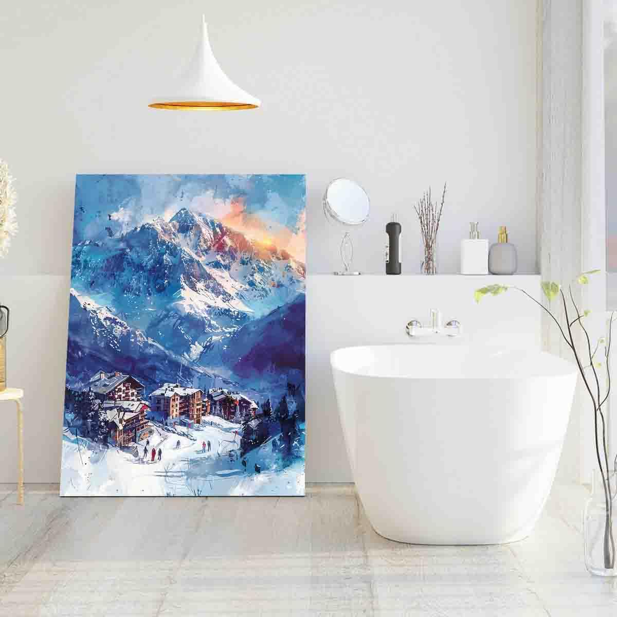 BQUWR Poster Sur Toile Représentant Les 2 Alpes - 40 X 60 Cm