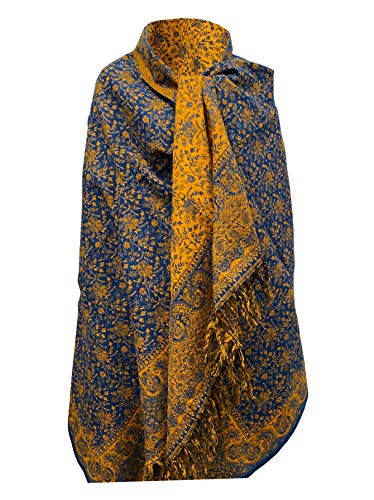 LUXURY YAK WOOL SHAWL FLORAL PAISLEY DARK BLUE COLOR SCARF FASHION SCARF OVERSIZE YOGA Blanket stole unisex Travel Wrap Meditation Soft gift for her3