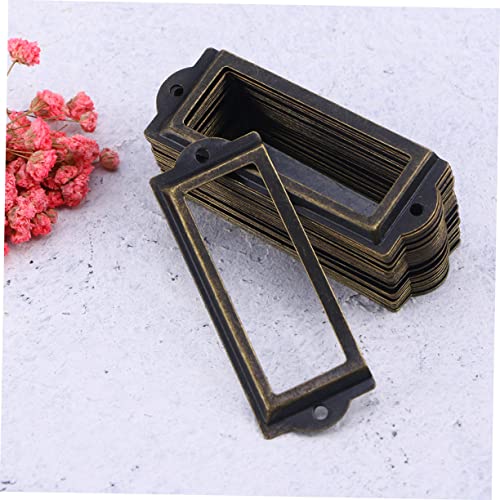 Operitacx 24Pcs Drawer Label Box Queen Metal Frame Metal Business Card Holder Vintage Frame Drawer Name Holder Frame File Drawer Cabinet Tag Frame Holder Stand Tag Frame Stylish Tag Frame #TOP2