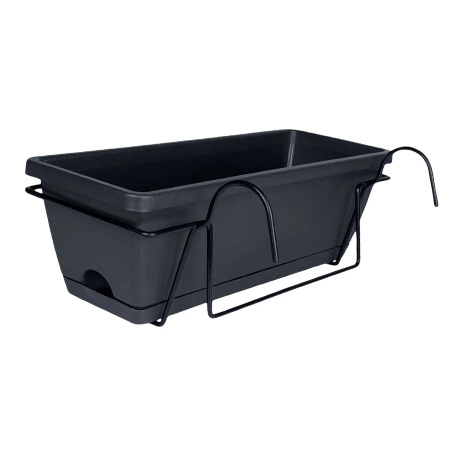 RTBVGHJIK Railing Planter Flower Pot With Tray Rack Vegetable Planting Plant Basket Window Box For Yard Farmhouse Outdoor for Outdoor Plants(Dark gray)