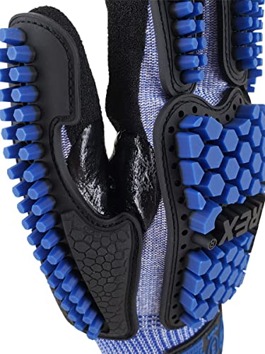 Image of MAGID T-REX Flex Series Extremely Lightweight AeroDex Technology VersaTek Grip Palm Coated Impact 3 Glove - Size 9 /L-ANSI Level A8-1 Pair Blue