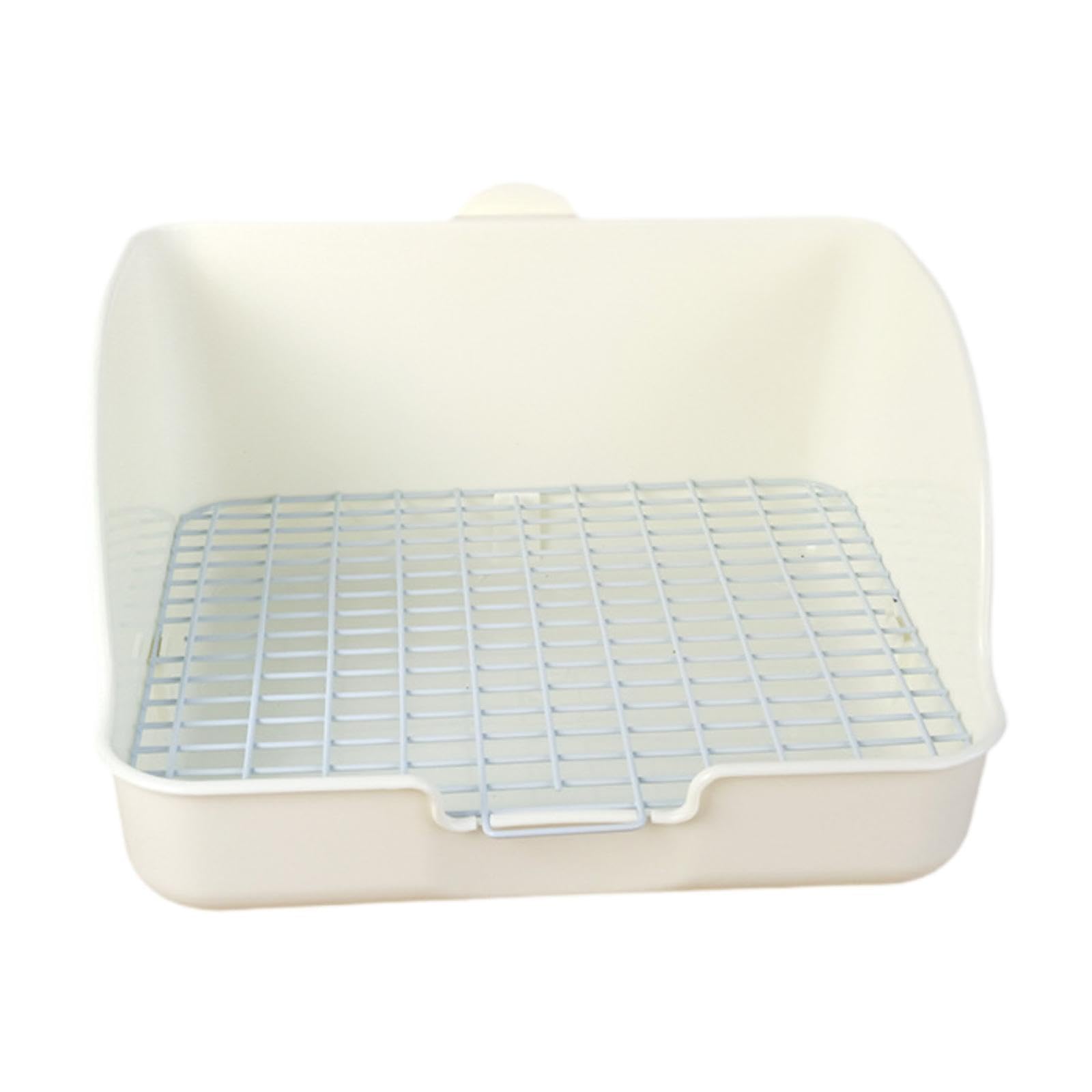 Kaninchentoilette Eckkäfigtoilette Kaninchen Töpfchen Kleintierklo Und Hasentoilette Als Platzsparendes Design für Die Käfigecke für Chinchillas Igel, Weiß