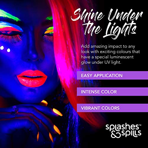 UV Glow Blacklight Nail Polish 6 Color Variety Pack, 13ml Day or Night Stage, Clubbing or
