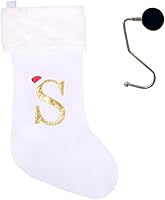 Vista 62 de Medias de Navidad de 20 pulgadas con monograma con letras, medias de Navidad súper suaves, medias grandes de monograma, medias de Navidad con letras