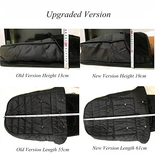 Image of Winter Warm Thick Fleece Baby Stroller Sleeping Bag Detachable Universal Waterproof Toddlers Bunting Bag Double Zipper Closure Windshield Footmuff Newborn Infants Swaddle Pram Wrap, Black, BUNBAG09