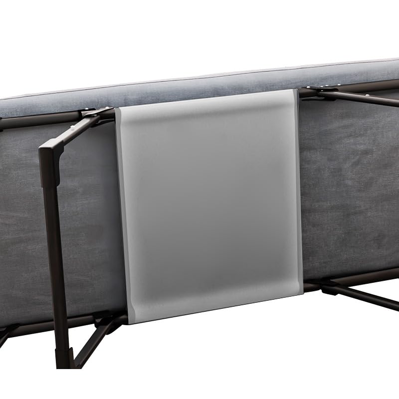 HUOLE Lit de Camp Pliable, Lit Pliant pour Les Siestes et Le campingChaise Longue Pliante Réglable avec Coussin, Bedchair Portable, Matelas Pliable pour Bureau, Piscine, Plage,180 cm - 8 Pieds - Gris