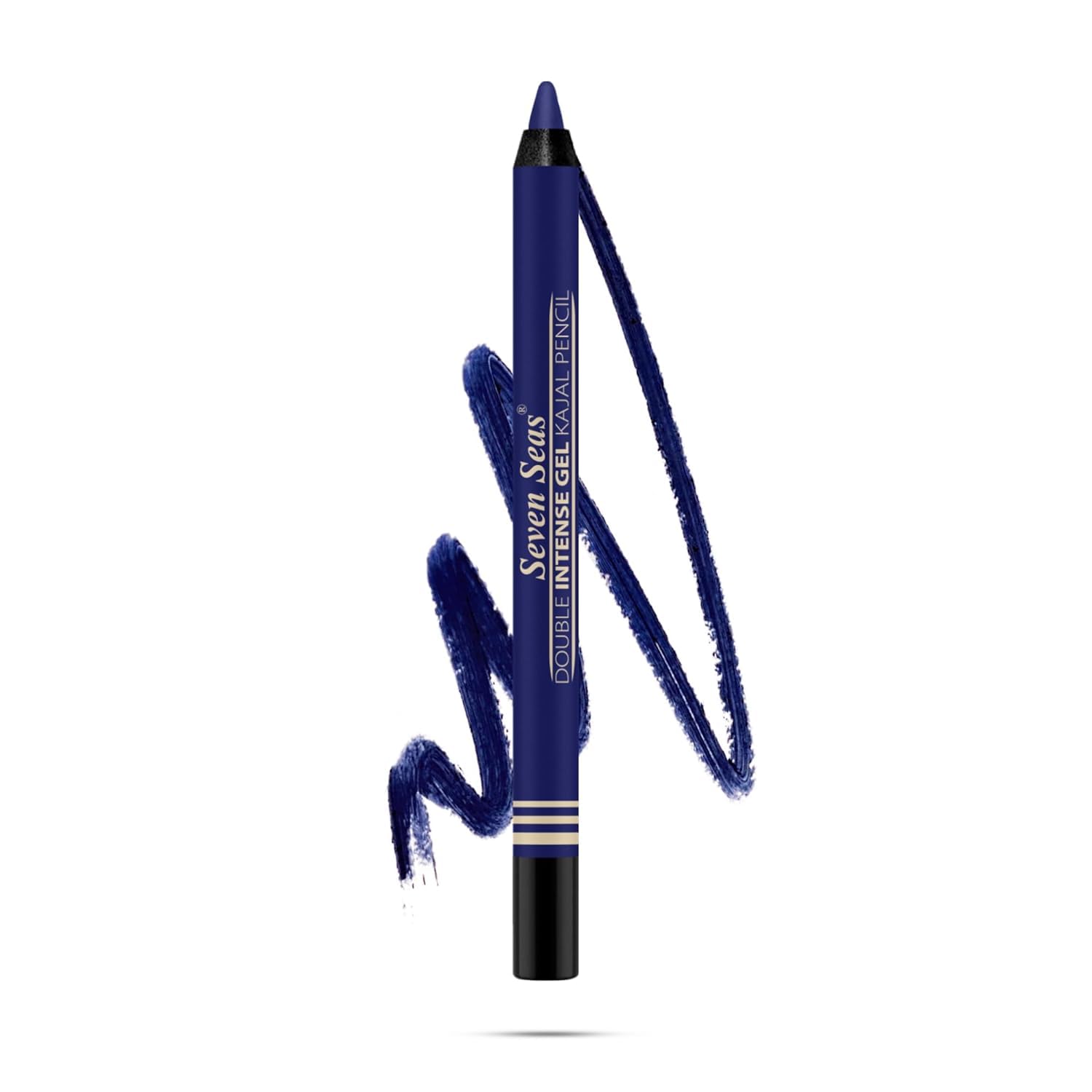 Double Intense Non Transfer Gel Kajal Longwear Eye Pencil | Long Stay | Smooth One Stroke Application | Intense Color Pay Off | Water Proof With Sharpener (Electric Blue) sh-7711-ss-picture-11