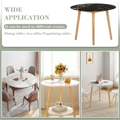 Nappe en marbre noir et doré chic table ronde 120 cm