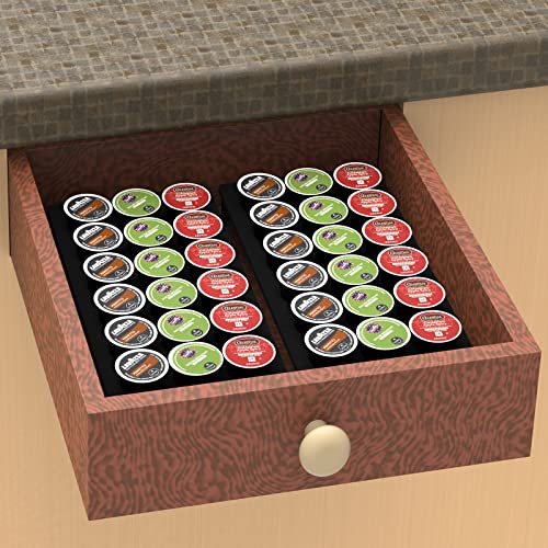 Tanicoo Wooden Coffee Pod Holder, K Cup Organizer For Counter,Flat Coffee Pod Organizer For 18 Coffee Pods For Home,Kitchen And Office(Black) #TOP3