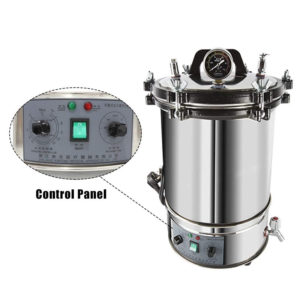 Autoclave Sterilizzatore A Vapore In Acciaio Inossidabilee Per Dispositivi Medici Dentali (Zeiteinstellung,24L)