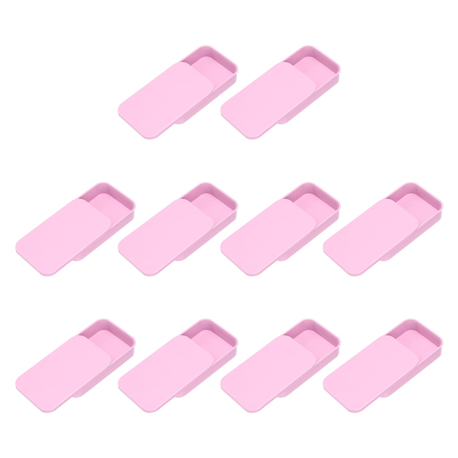 QUARKZMAN 10 Pezzi Scatoline Di Latta Con Coperchio Scorrevole, Mini Scatole Metalliche Vuote Con Coperchi A Scorrimento, 3.1"x2"x0.6" Organizzatori Rettangolari Per Balsamo Per Labbra, Rosa