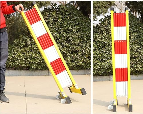 Barrière de circulation extensible et pliable rouge pour chantier - 4
