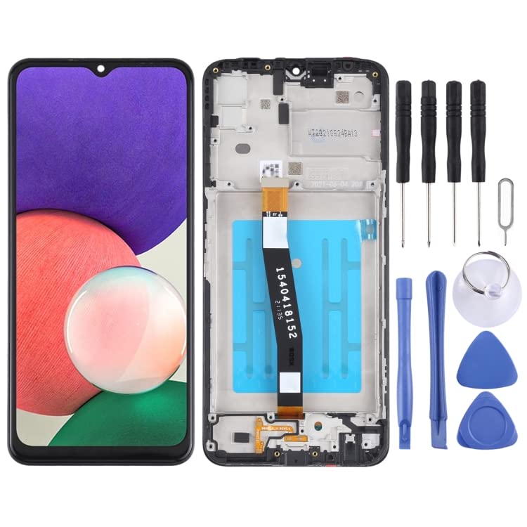 Écran pour Galaxy A22 5G SM-A226 avec cadre noir pour réparer le tactile cassé