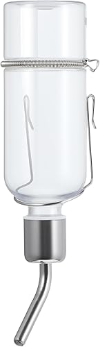 Baluue Dispensador de agua para perros, botella de agua para mascotas sin goteo, para jaula de 6.1 fl oz, botella pequeña colgante para jaula de