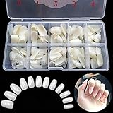 500pcs Short Coffin Nails Ballerina Nail Tips Full Cover Gel False Nails 10 Sizes