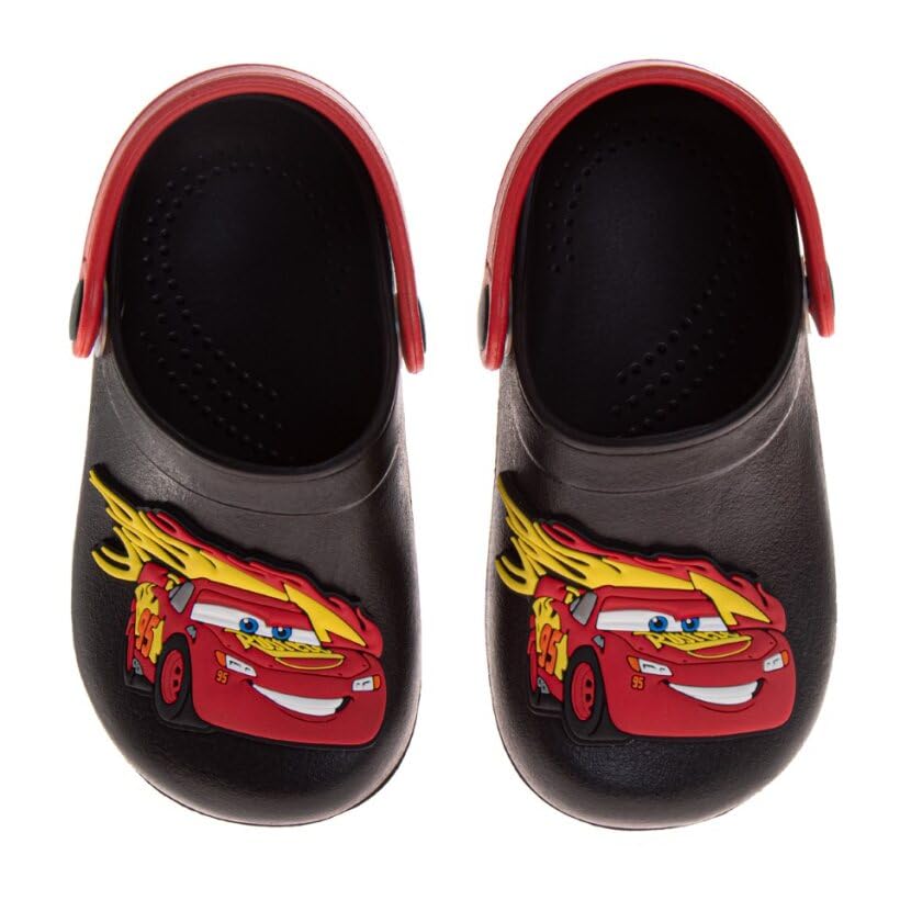 Josmo Kids Cars Clog Sandal Waterproof Slip-On Slides for Boys Lightning McQueen Closed Toe Clogs with Backstrap Sizes: 5-10 Toddler 11-12 Little Kid