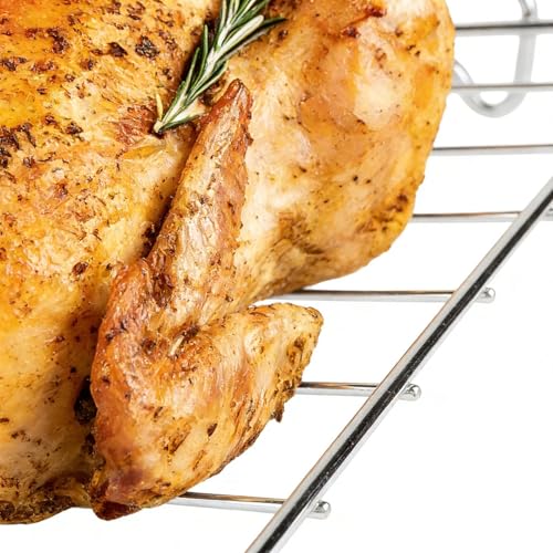 Truthahn Bratrost | Edelstahl V-förmiger Ständer | Metall Bratrost Für Geflügel Und Schweinefleisch,Für Hähnchen Pute Schwein Grillen Backen Picknick Camping Küche Indoor Outdoor
