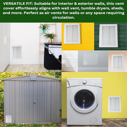 MYPURECORE White Air Vent Cover, Durable Louvre Grill with Insect Mesh, Wall Vents for Homes Sheds, Tumble Dryers & Doors - Image 3