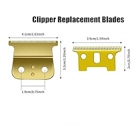 2 Pcs Replacement Blades Compatible with Andis 04710 and Andis 04521 hair Trimmer Compatible with Andis T Outliner & GTX Trimmer(Gold)