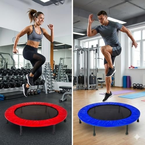 Hsport Taşınabilir Mini Trambolin 102 cm 40" Yuvarlak Stabil Çelik Çerçeve 22 cm Yükseklik Çocuk ve Yetişkin için Profesyonel Fitness Egzersiz Trampolini (Kırmızı) - Görsel 4