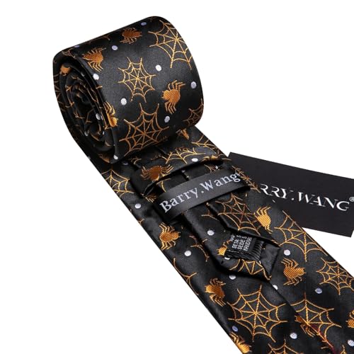 Image of Barry.Wang Man Tie Sets Skull Ties Animal Extra Long Necktie Silk Woven Handkerchief Cufflinks Festival Party Gift