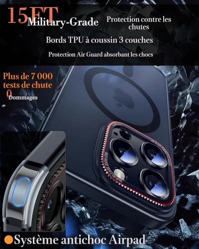 Coque iPhone 16 Pro anti-empreintes avec cadre d'objectifs