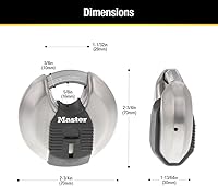 Vista 6 de Master Lock Magnum Candado de Disco de Acero Inoxidable de Servicio Pesado con Llaves, Cerradura de Almacenamiento de Servicio Pesado con Llave