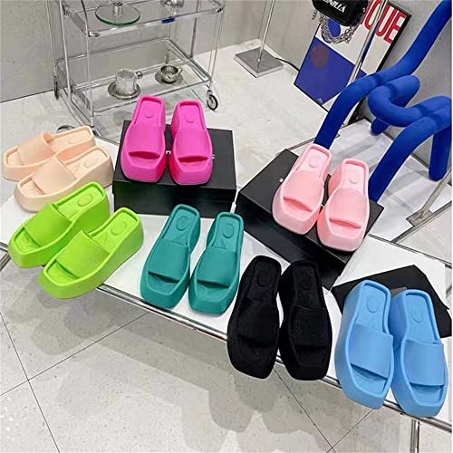 Zyph Square Toe Luxury Sandals,Summer Fashion Wedge Platform Slippers,Casual Wedge Sandals For Women (Rose Red,38) #TOP4