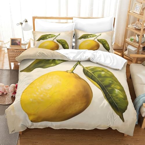 Housse de couette King motif branche feuillue en microfibre douce