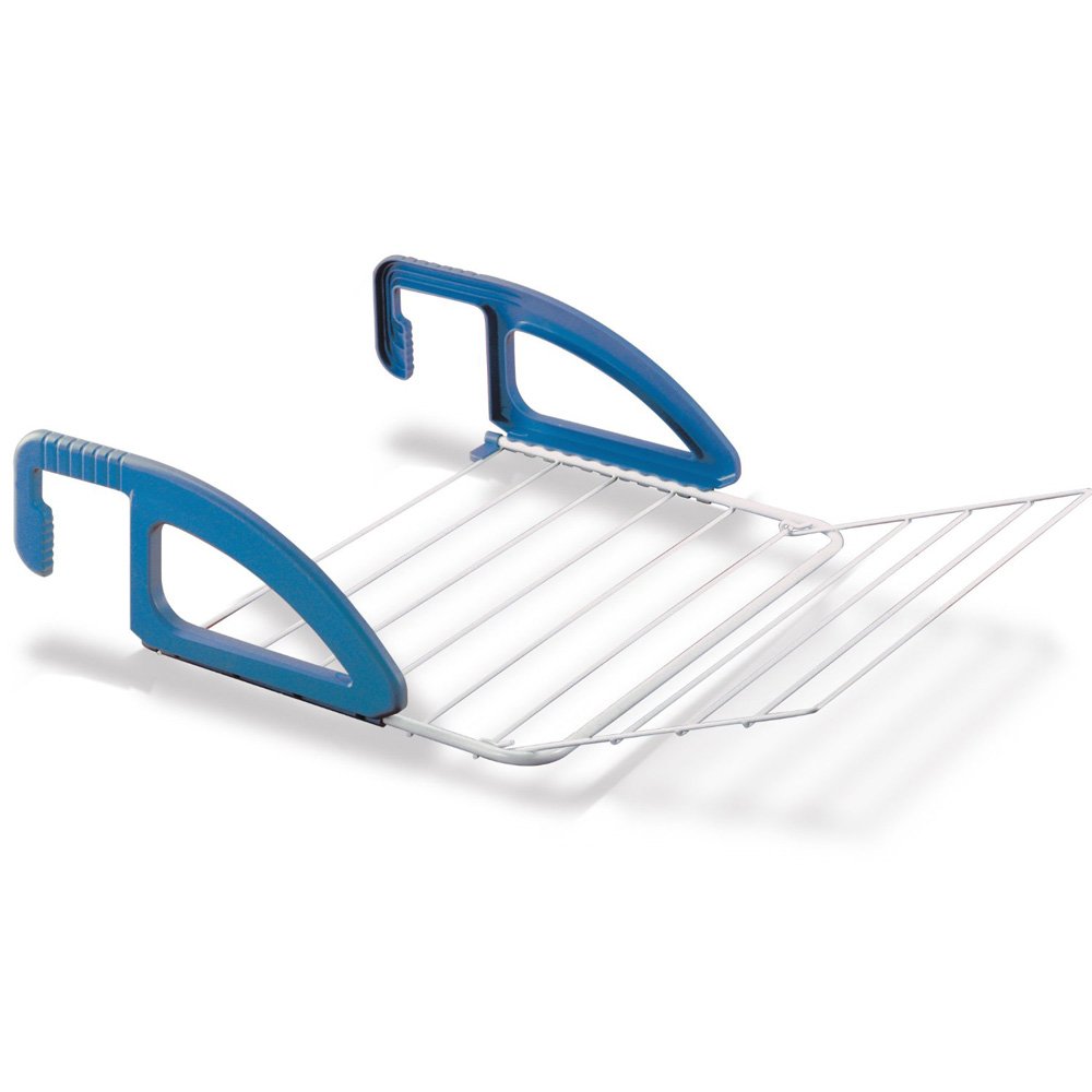 Metaltex Black, Silver Bries Laundry Airer With Folding Wing, Epotherm Coating,