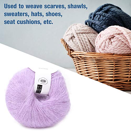 Popular Soft Mohair Knitting Angora Wool Yarn For Diy Knitting (With A Crochet)(Violet) #TOP1