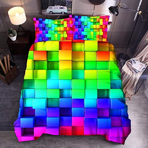 Linge de lit géométrique abstrait 260x230 cm avec finitions premium et couleurs 3D - 2