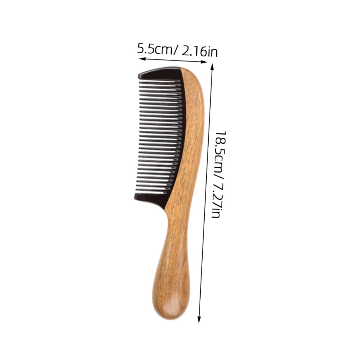 Didiseaon Peine De Masaje Mango Redondo Antiestático Peine De Sándalo Cuerno Para El Cabello