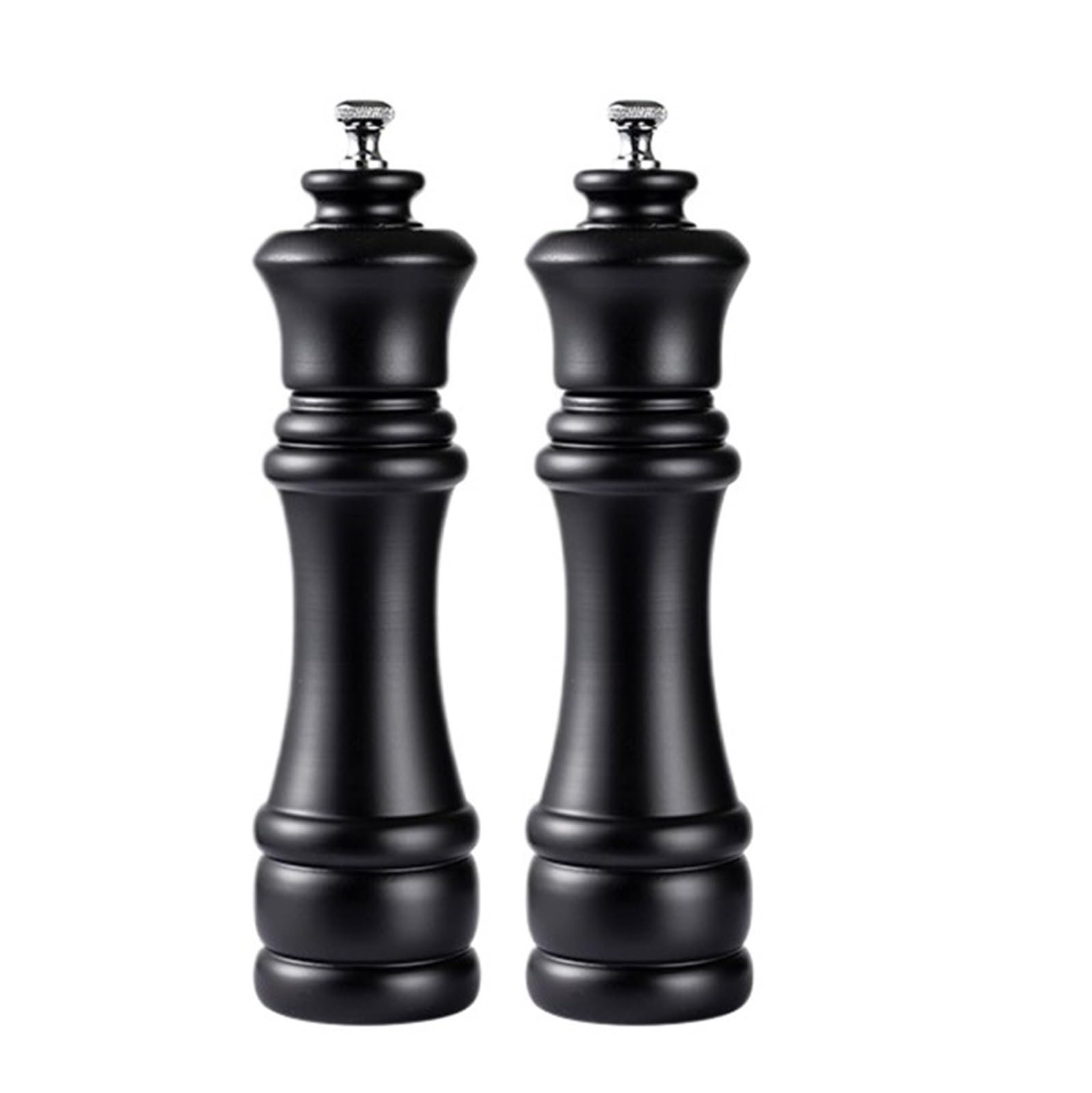 Strumenti for macinare lo shaker for spezie e sale marino in legno nero manuale for la bottiglia(2Pcs Black)