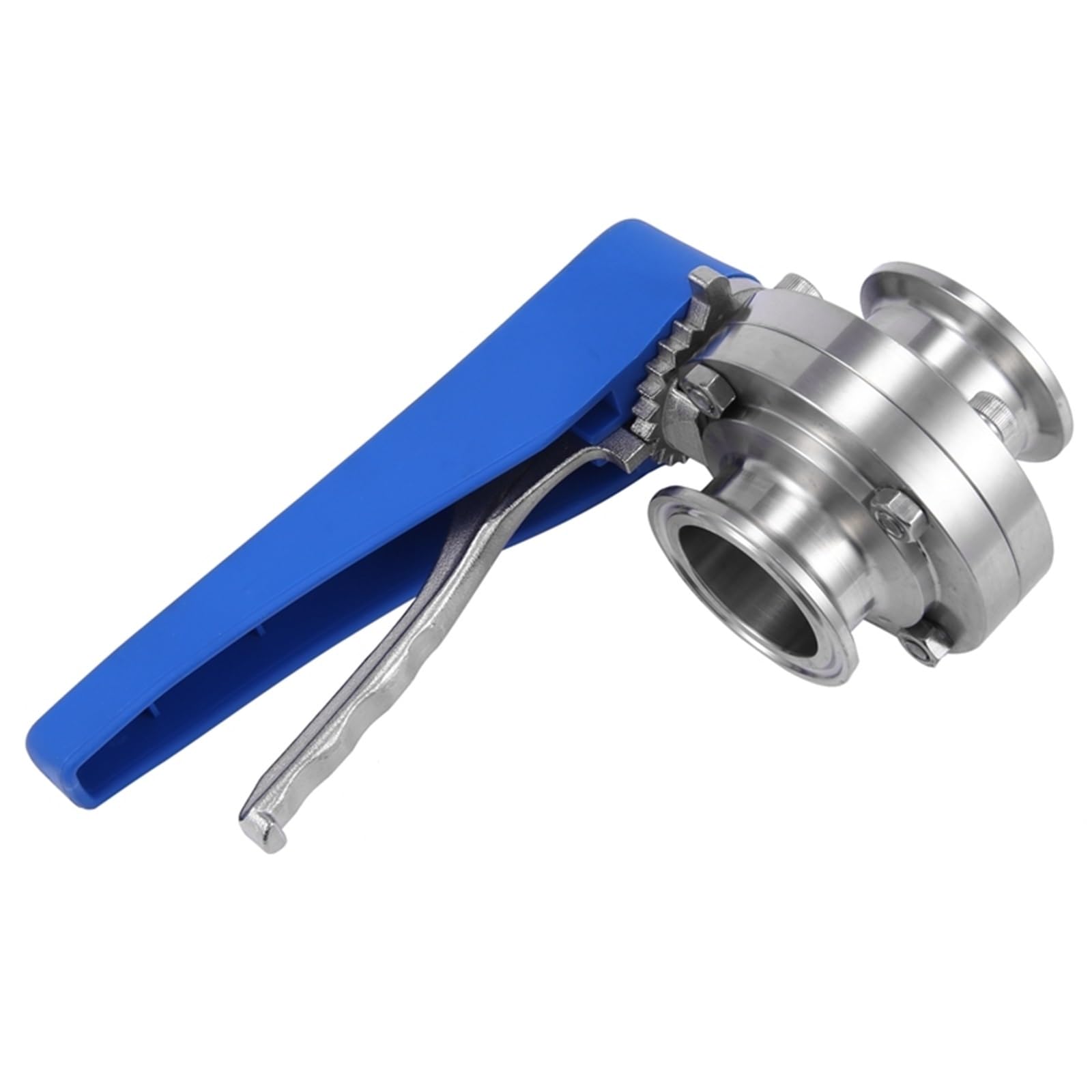 PEQYUACTE 1-1/2 inch 38mm SS304 Stainless Steel Sanitary 1.5 inch Tri Clamp Butterfly Valve Squeeze Trigger for Homebrew Dairy Product