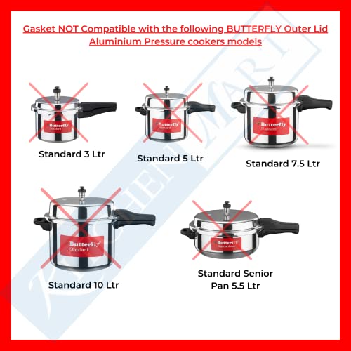 Kitchen Mart Gasket compatible with Butterfly Outer Lid Pressure cooker