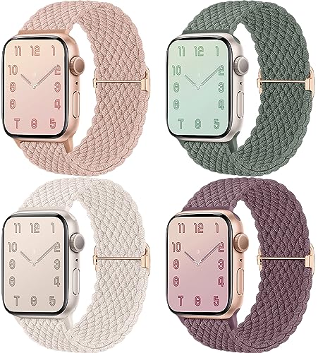 Mastten 4 Stück Geflochtenes Armbänder Kompatibel mit Apple Watch Armband