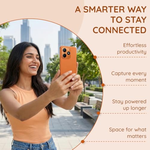 Image of PEACE NOVA 17 Pro 4G Smartphone, 6.56-in 120Hz Display, 5000mAh Battery, 4GB RAM 64GB Storage (Expandable), Orange