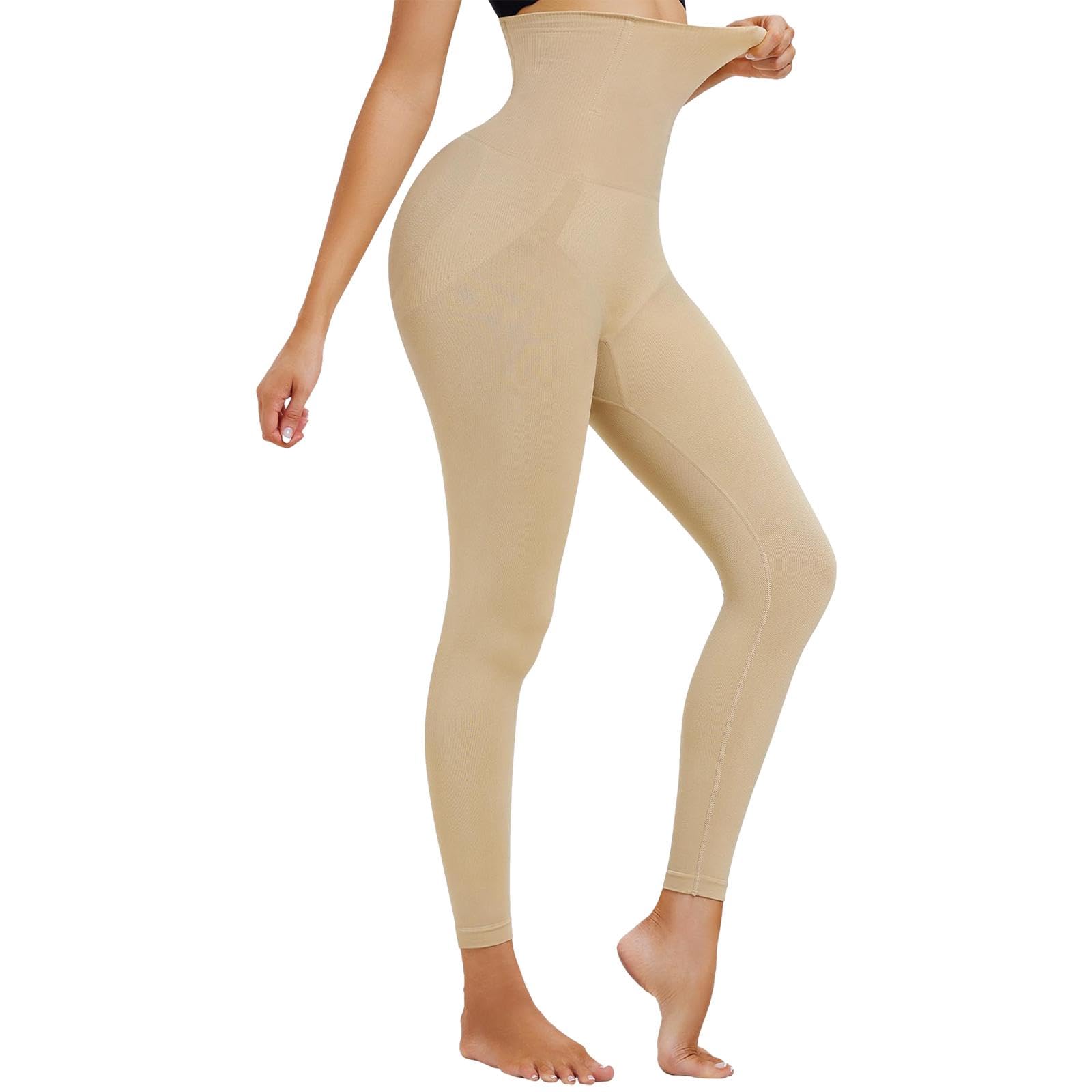 Compression Leggings for Women Lady Elegant Shapewear for Home Biking Travel Medium Skin Color-image-43