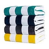 ANOTHER CHOICE Striped Beach Towel 4 Packs,30"x60" Absorbent Cotton Packable Ultra Soft Pool Towel Q
