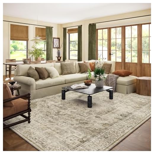 Boho Vintage Washable Area Rug 8x10