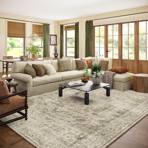 Image of 8x10 Area Rugs for Living Room: Washable Bedroom Rug Non Slip Large Carpet
