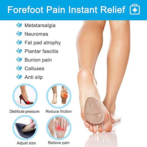 Metatarsal Pads | Metatarsal Pads for Women | Ball of Foot Cushions Forefoot Shoe Inserts Shoe Insole High Heels to Pain Relief, 2 Pairs