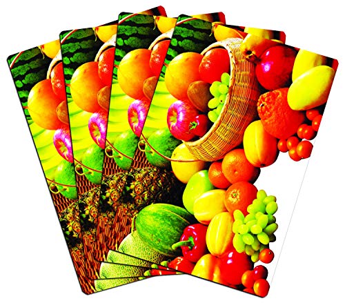 Image of Kuber Industries Fruits Design 4 Pieces PVC Refrigerator /Fridge Multipurpose Drawer Mat Set (Red& White) CTKTC33645