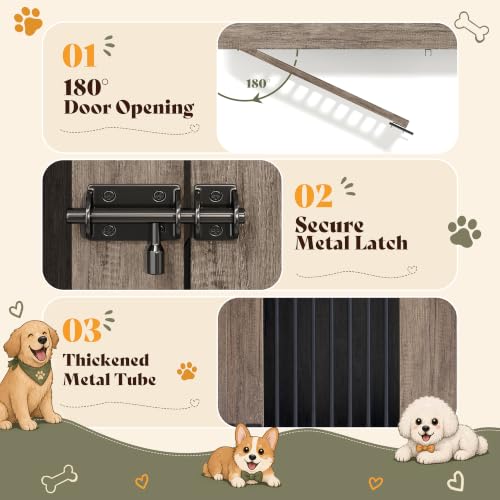 Image of AMERLIFE Dog Crate Furniture for Medium /Large Dogs with Storage and Divider