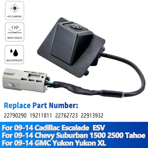 Image of Rear View Backup Camera Compatible with 2009-2014 Cadillac Escalade ESV Chevrolet Tahoe Suburban 1500 2500 GMC Yukon XL 1500 2500 Parking Assist Back Up Camera Replaces 22790290 22913932