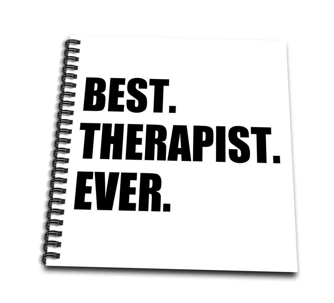 3dRose db_185021_3 Best Therapist Ever, Fun Gift for Shrinks and Therapy Jobs, Black Text Mini Notepad, 4 x 4