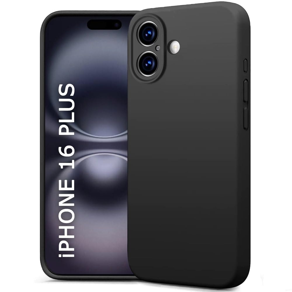 TheGiftKart Genuine Liquid Silicone Back Cover Case for iPhone 16 Plus | Soft Micro-Fibre Lining Inside | Camera Protection Bump | Shockproof Back Cover Case for iPhone 16 Plus (Black) (B0DFD29GSW) Amazon Price History, Amazon Price Tracker