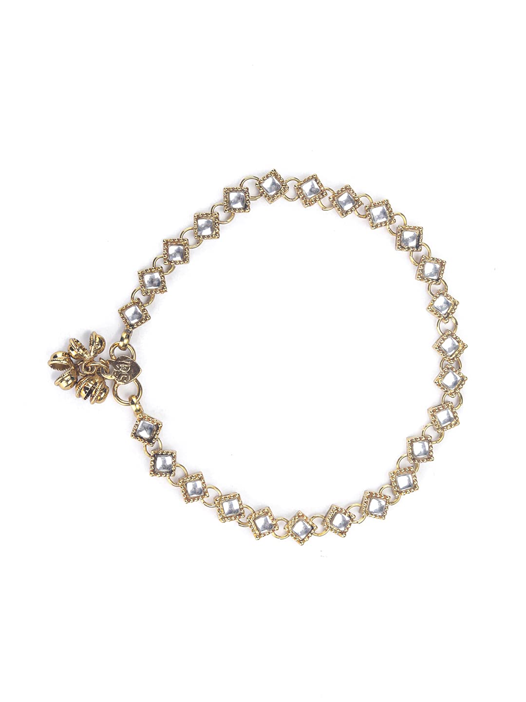 Kundan Studded Plated Anklets for Women